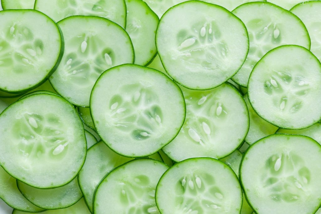 Low-calorie foods like cucumber
