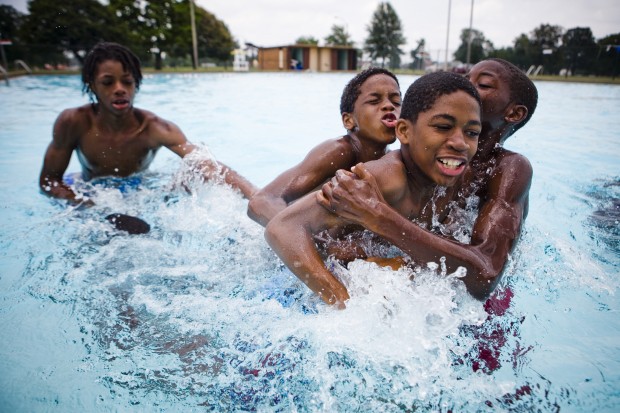 Boys swimming