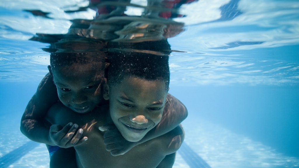 Kids in a pool