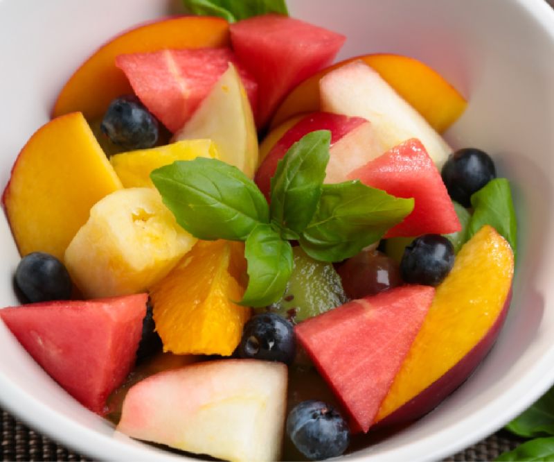 Healthy food options for kids. fruits in a plate