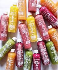 Bottles of smoothies from May's chill