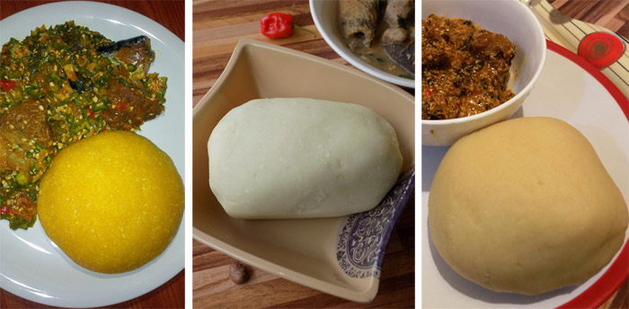 Different Nigerian swallow meals