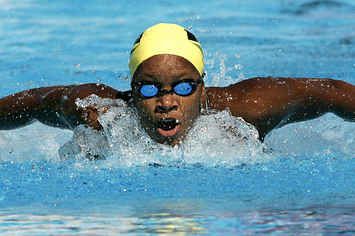 A woman swimming