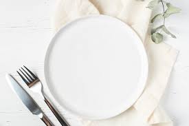 image showinga white plate which is empty with cutlery beside it.