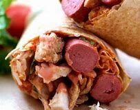 a picture of double-sausage shawarma