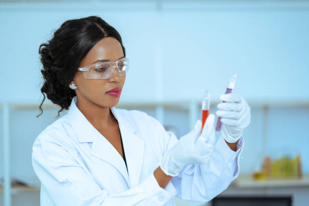 Woman doing a health test