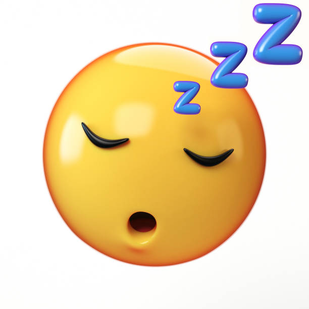 Sleeping emoji isolated on white background, emoticon at rest 3d ...