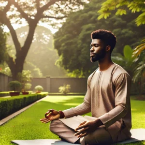 A Nigerian man meditating.