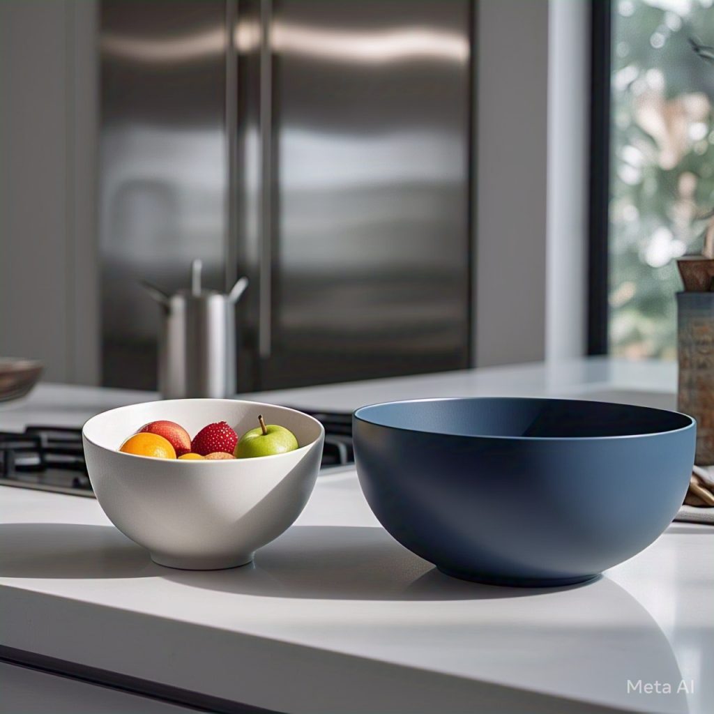 A small bowl and a big bowl for portion control 