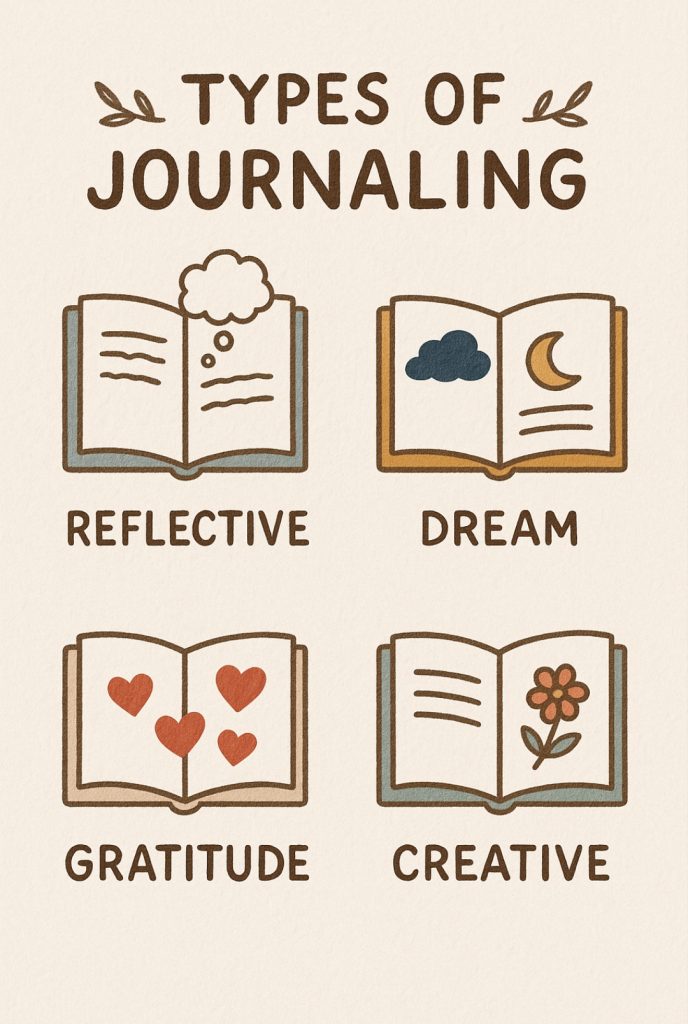 Books showing different journaling styles